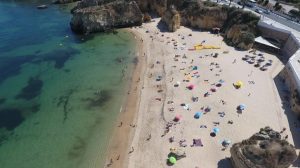 aerial drone footage of lagos beach portugal gallery image