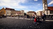 Bavarian town square 4K timelapse on cloudy summer day img